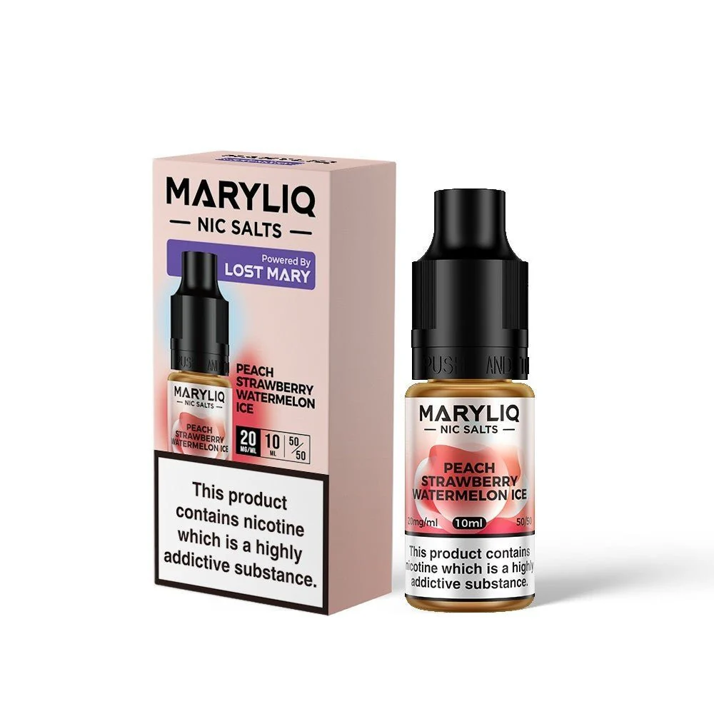 Lost Mary Maryliq - Peach Strawberry Watermelon Ice 10ml Nic Salt - Image 2