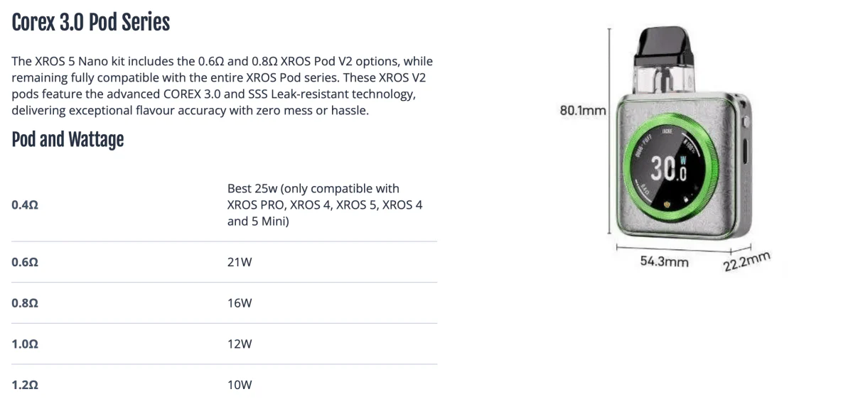 Vaporesso XROS 5 Nano Pod Vape Kit - Image 14